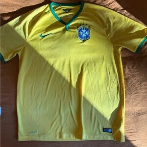 Nike Yellow and Green Soccer Jersey